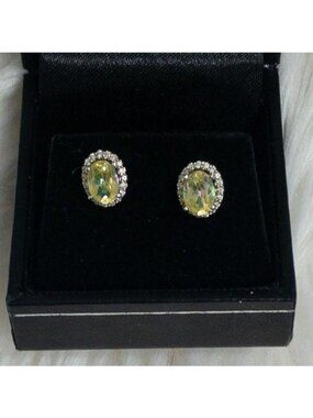 Diamond International Citrine & Diamond Stud Earrings